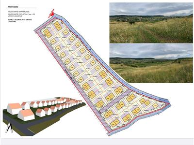 Teren 21.600 m.p in Chinteni, Proiectul  contine  47 unitati locative!